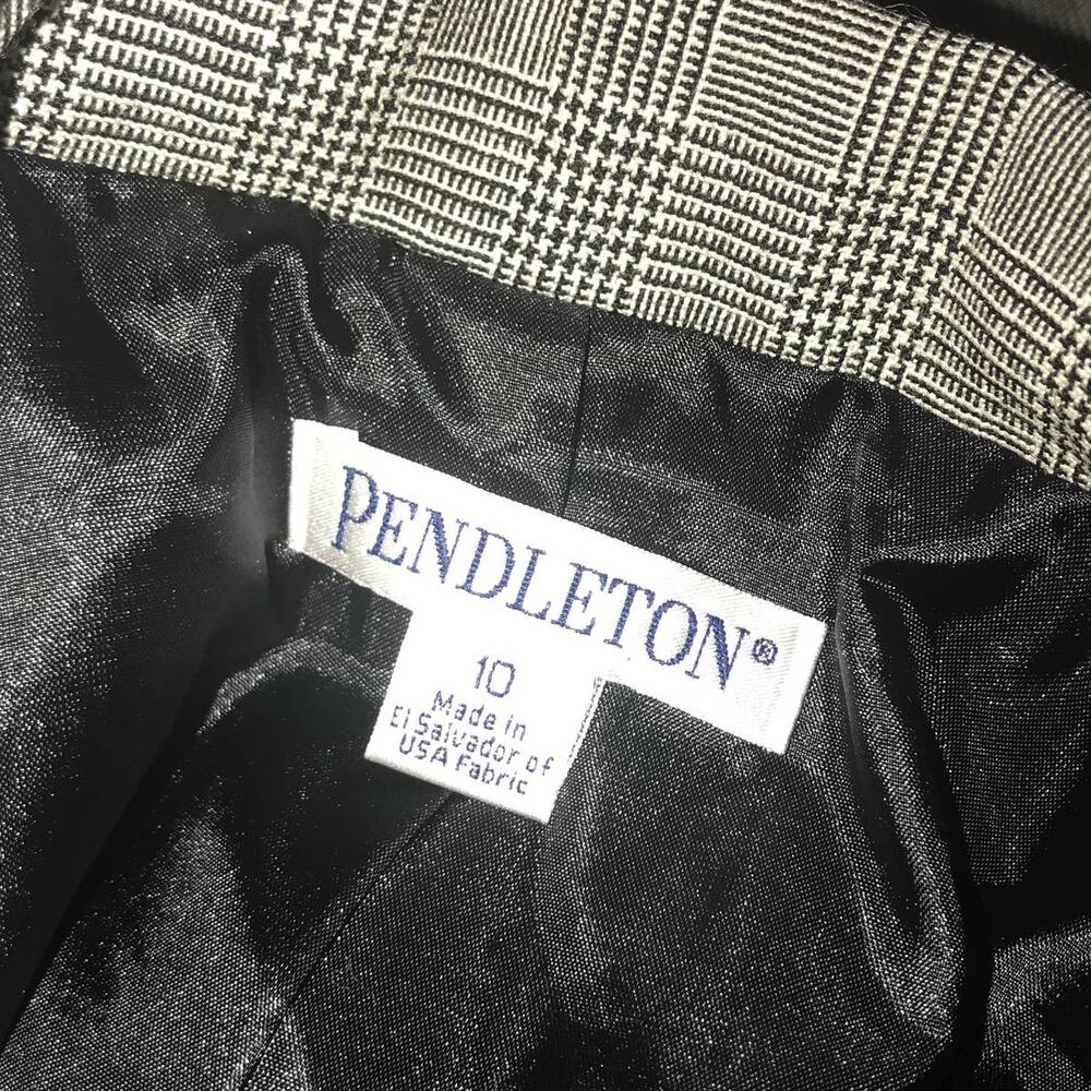 Pendleton Gray Virgin Wool Plaid Button Blazer - image 7